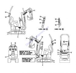 REF #1 - 172B19-08111 LABEL SET OUT US D Yanmar SV08-1B Excavator