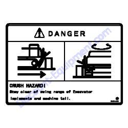 172A64-03380 LABEL SWING AREA US Yanmar SV08-1B Excavator
