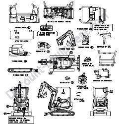 REF #1-1 - 172A64-08220 LABEL KIT US Yanmar ViO17 Excavator