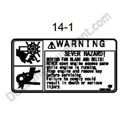 REF #14-1 - 172A36-03411 LABEL ENGINE ROOM Yanmar ViO20-3 Excavator
