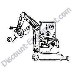 REF #40 - 172A37-03680 LABEL LOCK PIN CA Yanmar ViO20-3 Excavator