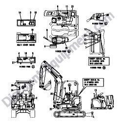 REF #1 - 172B03-08520 LABEL SET 4P US ANGLE Yanmar ViO35-6A Excavator