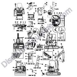 REF #1 - 772A79-03230 LABEL SET CANOPY ANGLE BLADE Yanmar ViO55-5B Excavator
