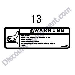 REF #13 - 172437-03422 LABEL MUFFLER Yanmar ViO55-5B Excavator