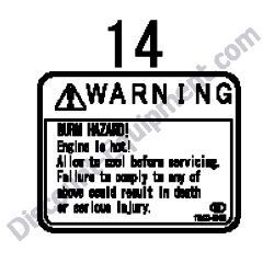 REF #14 - 172437-03402 LABEL ENGINE COVER Yanmar ViO55-5B Excavator