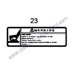 REF #23 - 172437-03422 LABEL MUFFLER Yanmar ViO27-5B Excavator