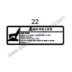 REF #22 - 172437-03422 LABEL MUFFLER Yanmar ViO27-5B Excavator