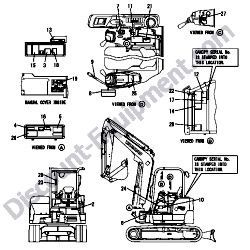 REF #1 – 172B04-08241 LABEL SET 4P US D Yanmar ViO45-6A Excavator