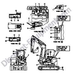 REF #1 – 172B04-08240 LABEL SET 4P US Yanmar ViO45-6A Excavator