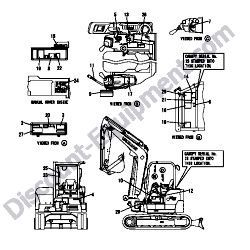 REF #1 – 172B04-08221 LABEL SET 4P ANGLE BLADE Yanmar ViO45-6A Excavator