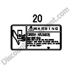REF #20 – 172B03-03410 LABEL SEAT TILT UP Yanmar ViO45-6A Excavator