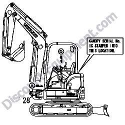 REF #28 – 172B03-03670 LABEL OPERATION ANGLE Yanmar ViO45-6A Excavator