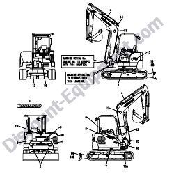 REF #1-1 – 172B04-08122 LABEL SET OUT EX D Yanmar ViO45-6A Excavator
