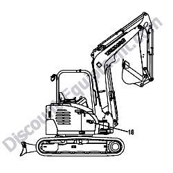 REF #18 – 172B04-04480 LABEL MODEL VIO45 RIGHT Yanmar ViO45-6A Excavator