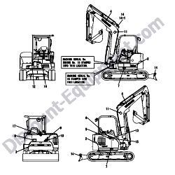 REF #1 – 172B04-08120 LABEL SET OUT EX Yanmar ViO45-6A Excavator