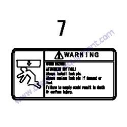 REF #7 – 172472-03330 LABEL LOCK PIN Yanmar ViO45-6A Excavator