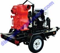 Multiquip MQ62TKT Trash Pump, 6", Trailer Mount 28 GAL, 1,190 GPM, KOHLER KDW 1404 Tier 4 Final Diesel Engine