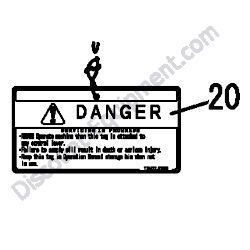 REF #20 - 172437-03252 CAUTION TAG ASSEMBLY Yanmar ViO80 Excavator