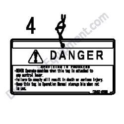 REF #4 - 172437-03252 CAUTION TAG ASSEMBLY Yanmar ViO80 Excavator