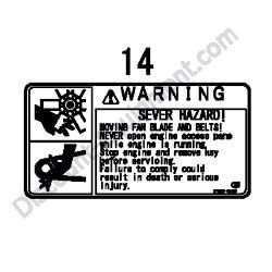 REF #14 - 172A36-03411 LABEL ENGINE ROOM Yanmar ViO80 Excavator