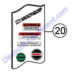 REF #20 - 32344 DECAL HANDLE KIT Multiquip Whiteman B46 Series Walk-Behind Trowel