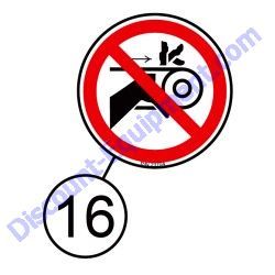 REF #16 - 23704 ISO DECAL GUARD WARNING 2.00” DIA Multiquip Whiteman BH90C BH11C BS90C Walk-Behind Trowel