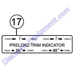 REF #17 - 1735 DECAL PRE-LOAD TRIM INDICATOR Multiquip Whiteman BH90C BH11C BS90C Walk-Behind Trowel