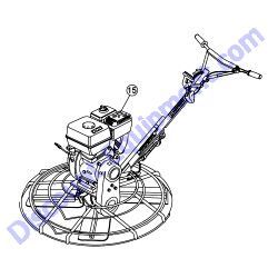 REF #15 - 11246 DECAL HOT Multiquip Whiteman HDA Series Walk-Behind Trowel